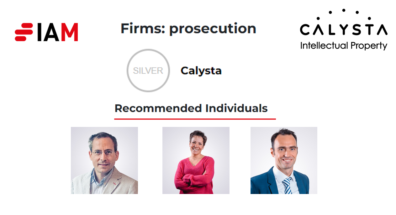 Calysta is ranked in the Silver grade as best Belgium Patent Prosecution firm